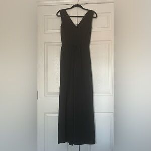 Capulet Black Embroidered Edge Surplice Top Wide Leg Jumpsuit XS